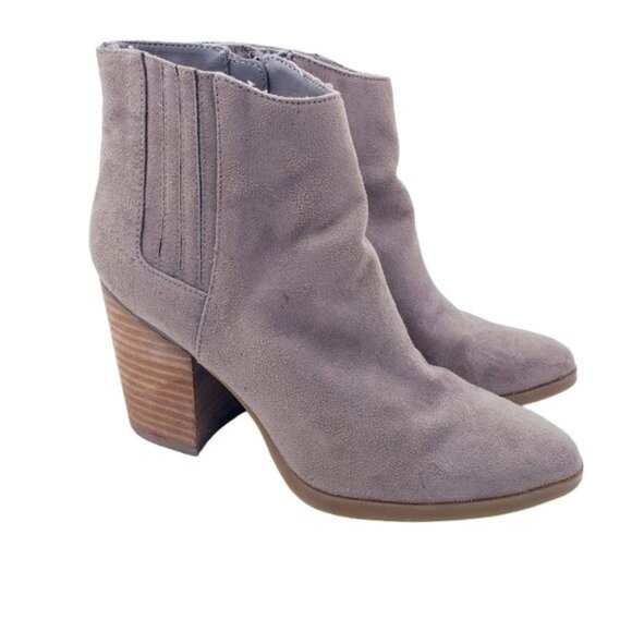 Madden Girl Taupe Shaakerr Faux Suede Leather Ankle Boots Women's Size 6.5 - Picture 1 of 14